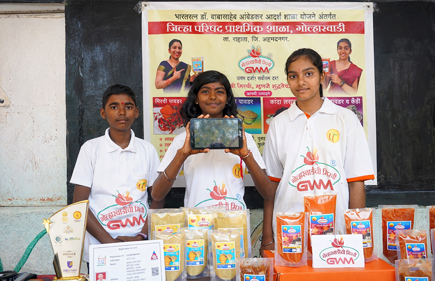 Student presenting to audience